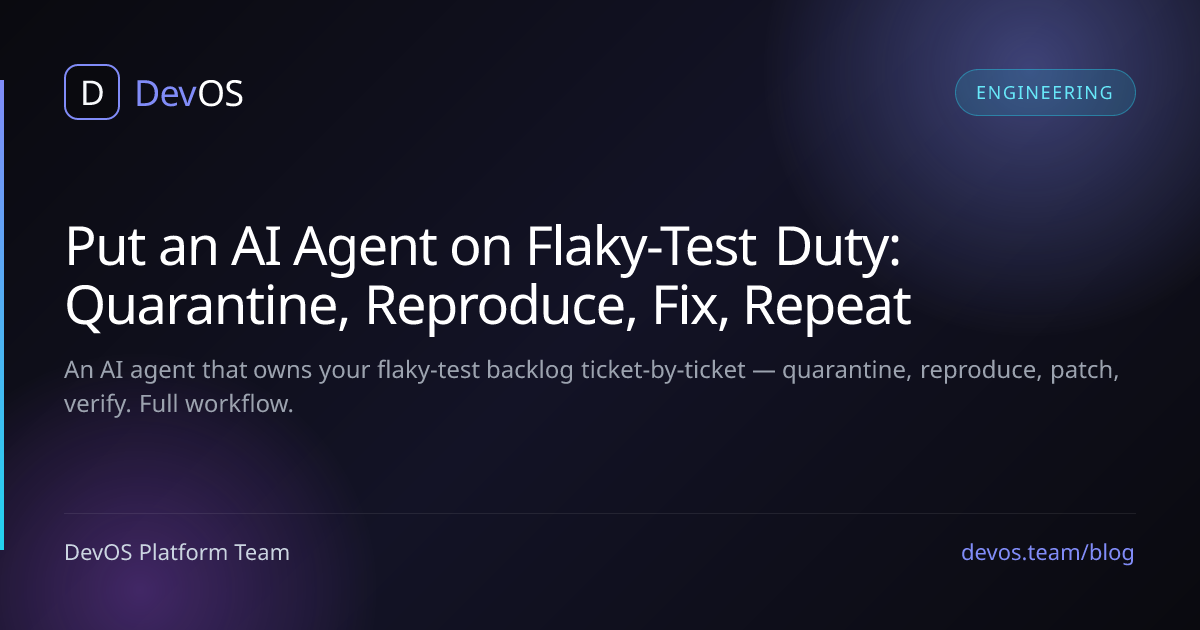 Put an AI Agent on Flaky-Test Duty: Quarantine, Reproduce, Fix, Repeat