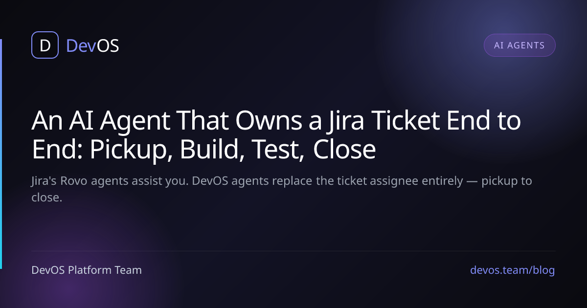 An AI Agent That Owns a Jira Ticket End to End: Pickup, Build, Test, Close