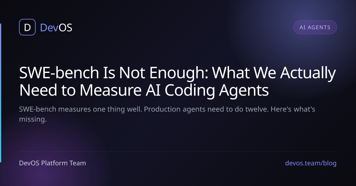 SWE-bench Is Not Enough: What We Actually Need to Measure AI Coding Agents